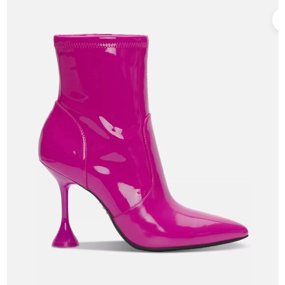 INC International Concepts Women Stretch Booties Fuschia Zip Pointed Size 7.5 M - Picture 2 of 10